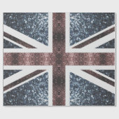 Rustige Britse vlag rode blauwe sparkles Cadeaupapier (Vlak)