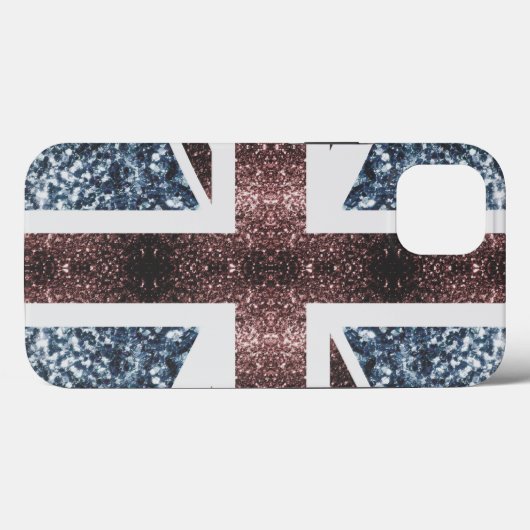 Rustige Britse vlag rode blauwe sparkles Case-Mate iPhone Case (Achterkant (horizontaal))