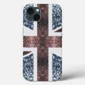 Rustige Britse vlag rode blauwe sparkles Case-Mate iPhone Case (Achterkant)