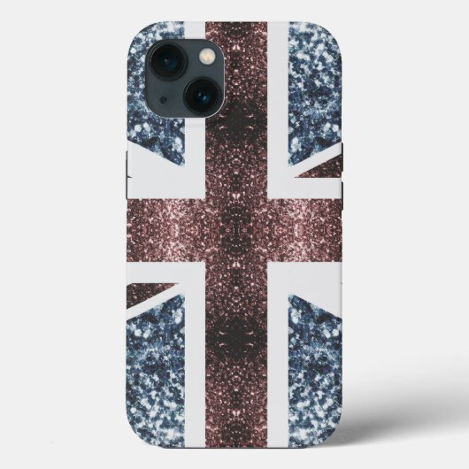 Rustige Britse vlag rode blauwe sparkles Case-Mate iPhone Case (Achterkant)