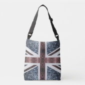 Rustige Britse vlag rode blauwe sparkles Crossbody Tas (Voorkant)