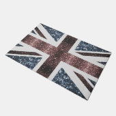 Rustige Britse vlag rode blauwe sparkles Deurmat (Schuin)