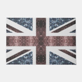 Rustige Britse vlag rode blauwe sparkles Deurmat (Voorkant)