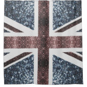 Rustige Britse vlag rode blauwe sparkles Douchegordijn (Voorkant)