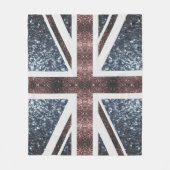 Rustige Britse vlag rode blauwe sparkles Fleece Deken (Voorkant)