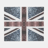 Rustige Britse vlag rode blauwe sparkles Fleece Deken (Voorkant (Horizontaal))