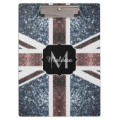 Rustige Britse vlag rode blauwe sparkles glitters  Klembord (Voorkant)