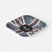 Rustige Britse vlag rode blauwe sparkles glitters  Papieren Bordje (Gebogen)