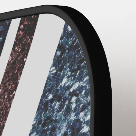 Rustige Britse vlag rode blauwe sparkles glitters  Pickleball Paddle (Links Detail)