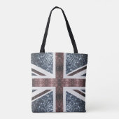 Rustige Britse vlag rode blauwe sparkles glitters  Tote Bag (Achterkant)