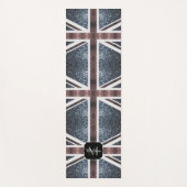 Rustige Britse vlag rode blauwe sparkles glitters Yogamat (Voorkant)