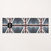 Rustige Britse vlag rode blauwe sparkles glitters Yogamat (Voorkant (horizontaal))