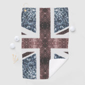 Rustige Britse vlag rode blauwe sparkles Golfhanddoek (Insitu)