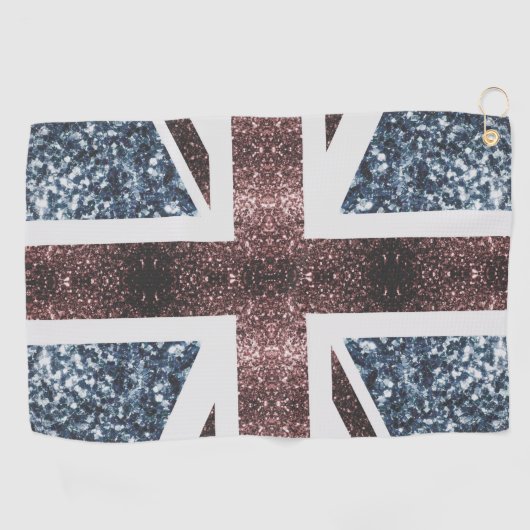 Rustige Britse vlag rode blauwe sparkles Golfhanddoek