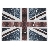 Rustige Britse vlag rode blauwe sparkles Groot Cadeauzakje (Voorkant)