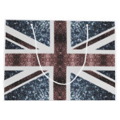 Rustige Britse vlag rode blauwe sparkles Groot Cadeauzakje (Achterkant)