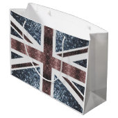 Rustige Britse vlag rode blauwe sparkles Groot Cadeauzakje (Achterkant Gekanteld)