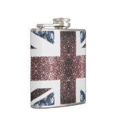 Rustige Britse vlag rode blauwe sparkles Heupfles (Rechts)