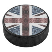 Rustige Britse vlag rode blauwe sparkles Hockey Puck (3/4)