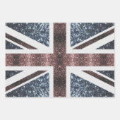 Rustige Britse vlag rode blauwe sparkles Inpakpapier Vel (Voorkant 3)