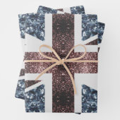 Rustige Britse vlag rode blauwe sparkles Inpakpapier Vel (In situ)