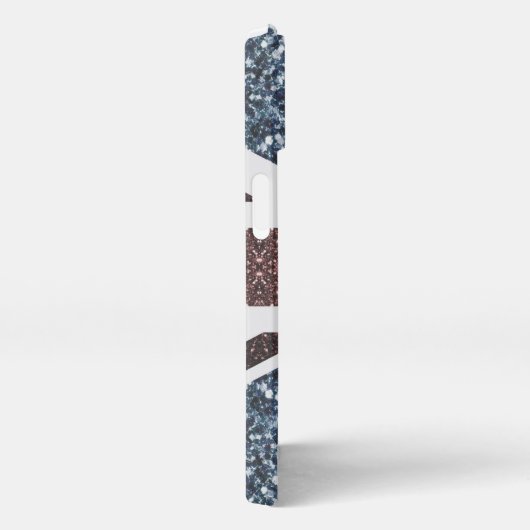 Rustige Britse vlag rode blauwe sparkles iPhone Hoesje (Rechterkant)