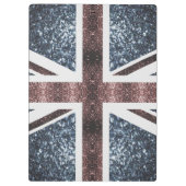 Rustige Britse vlag rode blauwe sparkles Klembord (Achterkant)