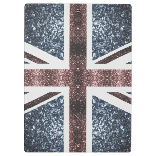 Rustige Britse vlag rode blauwe sparkles Klembord (Achterkant)