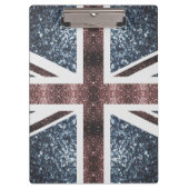 Rustige Britse vlag rode blauwe sparkles Klembord (Voorkant)
