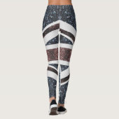 Rustige Britse vlag rode blauwe sparkles Leggings (Achterkant)