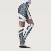 Rustige Britse vlag rode blauwe sparkles Leggings (Rechts)