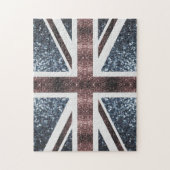 Rustige Britse vlag rode blauwe sparkles Legpuzzel (Verticaal)