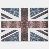 Rustige Britse vlag rode blauwe sparkles Magneet (Voorkant)