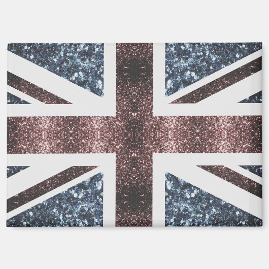 Rustige Britse vlag rode blauwe sparkles Magneet (Voorkant)