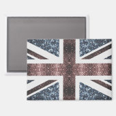Rustige Britse vlag rode blauwe sparkles Magneet (Voorkant / Achterkant)