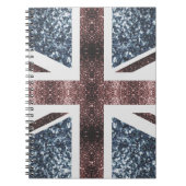 Rustige Britse vlag rode blauwe sparkles Notitieboek (Voorkant)