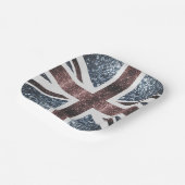 Rustige Britse vlag rode blauwe sparkles Papieren Bordje (Gebogen)