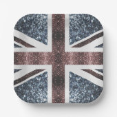 Rustige Britse vlag rode blauwe sparkles Papieren Bordje (Voorkant)