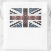 Rustige Britse vlag rode blauwe sparkles Rechthoekige Sticker (Tas)