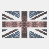 Rustige Britse vlag rode blauwe sparkles Rechthoekige Sticker (Voorkant)