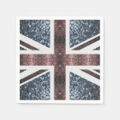 Rustige Britse vlag rode blauwe sparkles Servet (Voorkant)