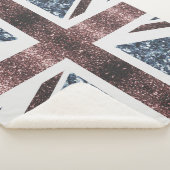 Rustige Britse vlag rode blauwe sparkles Sherpa Deken (3/4)