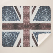 Rustige Britse vlag rode blauwe sparkles Sherpa Deken (Voorkant (horizontaal))