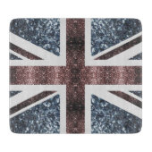Rustige Britse vlag rode blauwe sparkles Snijplank (Voorkant)