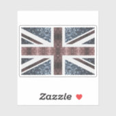 Rustige Britse vlag rode blauwe sparkles Sticker (Vel)