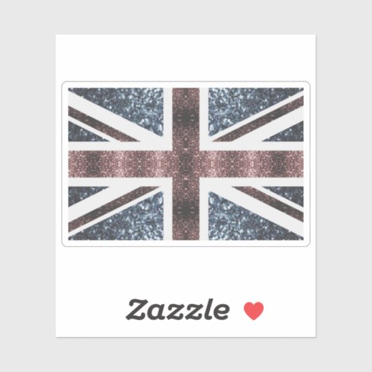 Rustige Britse vlag rode blauwe sparkles Sticker (Vel)