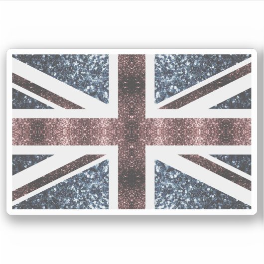 Rustige Britse vlag rode blauwe sparkles Sticker (Voorkant)