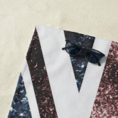 Rustige Britse vlag rode blauwe sparkles Strandlaken (In situ)