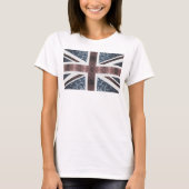Rustige Britse vlag rode blauwe sparkles T-shirt (Voorkant)