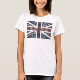 Rustige Britse vlag rode blauwe sparkles T-shirt